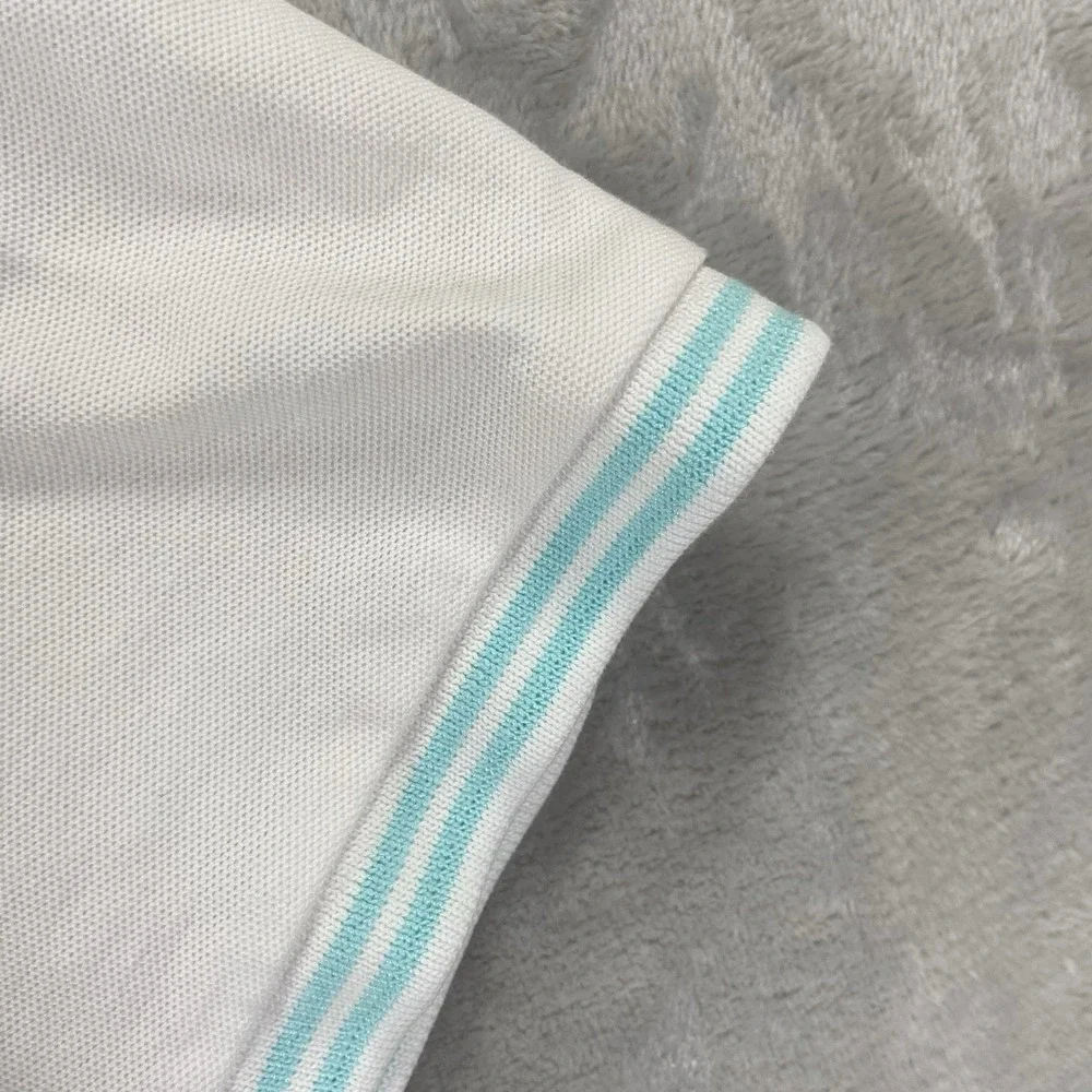 Criquet Shirt Mens XL Polo White Short Sleeve 100% Pima Cotton Chest Pocket Peru